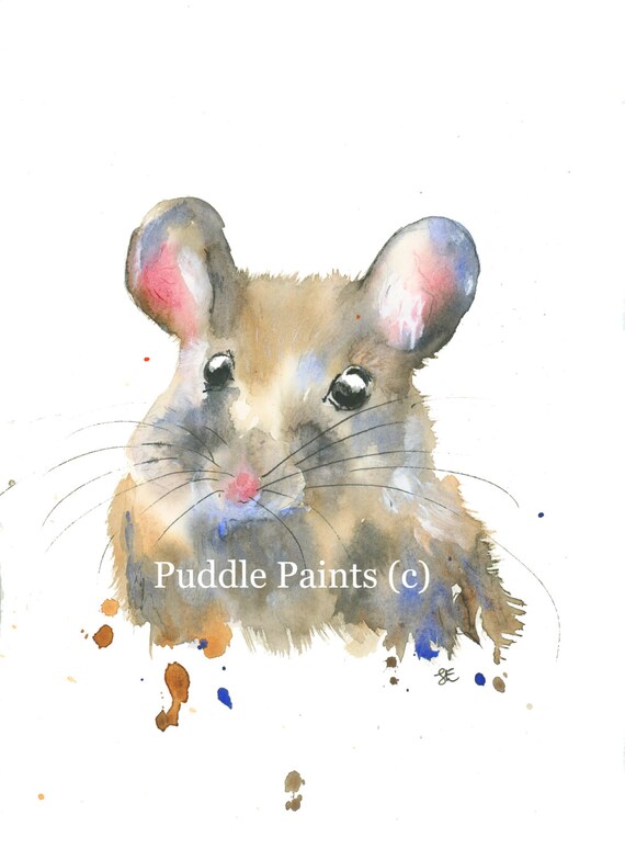 Watercolour Painting Field Mouse Painting by PuddlePaints