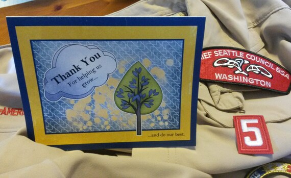 Cub Scouts Thank You Card print from home