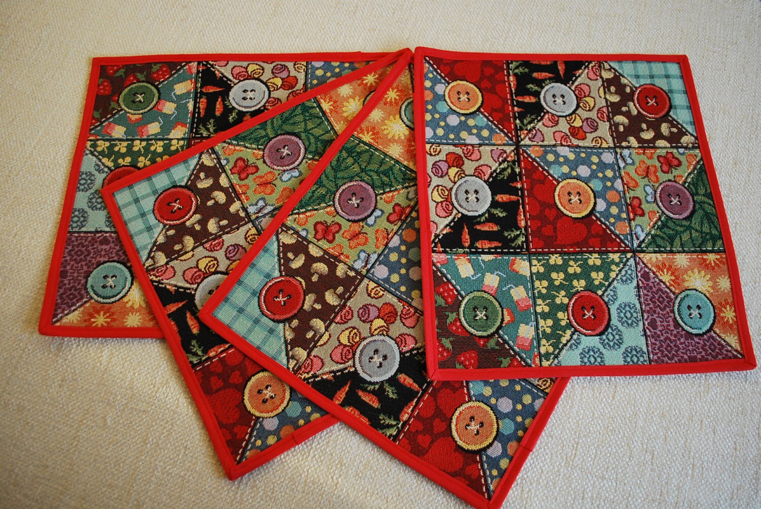 Set of 4 Table Placemats from Italian Jacquard
