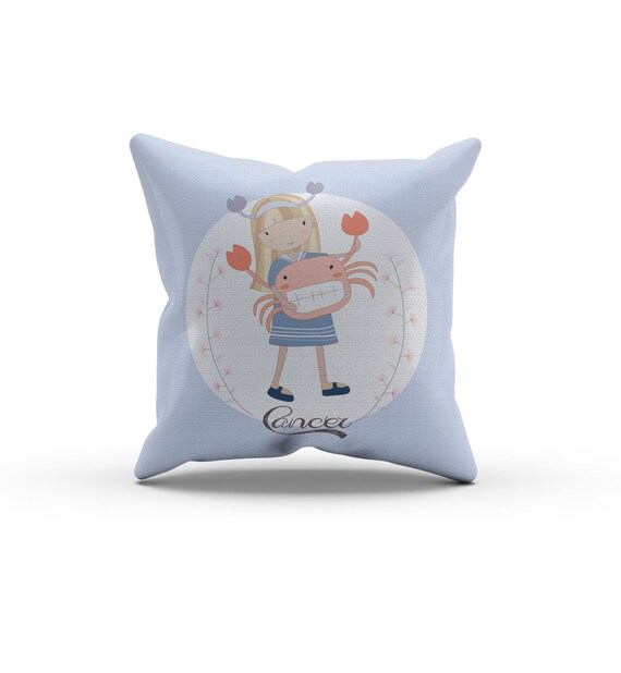 Cancer Girl Zodiac Pillow, Nursery Pillow,Throw Pillow, Kids Throw Pillow, Children s Horoscope ...