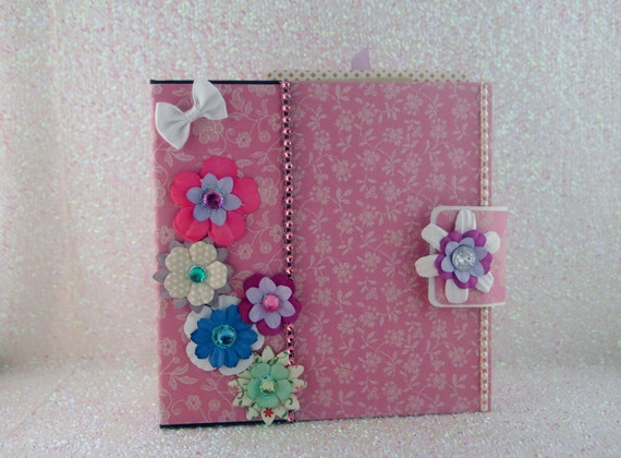 Pink Scrapbook Floral Scrapbook Tag Book by ForeverYoursHandmade