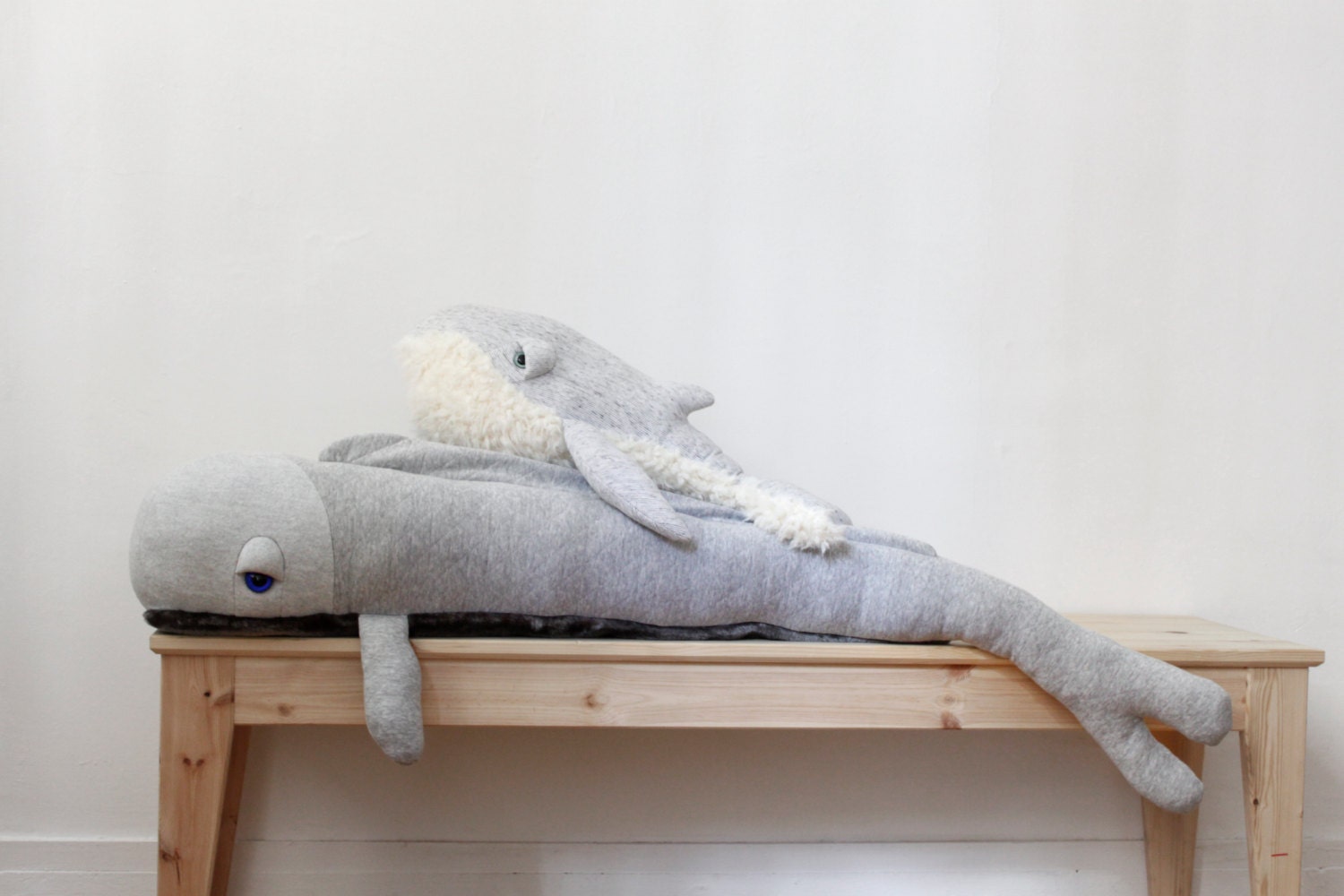 Gray Ferry whale O Stuffed Animal O Bed Bumper by BigStuffed