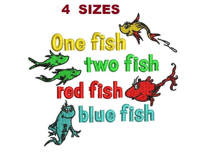 Download One Fish Two Fish Red Fish Blue Fish scene Digitized filled