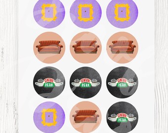 FRIENDS TV Show Bridal Shower, FRIENDS Cupcake Toppers, Central Perk Cupcake Toppers, Friends Tv Show Birthday Party, Friends theme shower