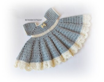 Crochet Baby Dress, Gray baby dress, Newborn dresses, baby gray dresses, baby girl dress, Baby dress, Gray champagne dress, knit baby dress
