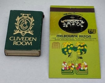 Vintage 1970s Melbourne Hilton Restaurant Matchbook And Matchbox