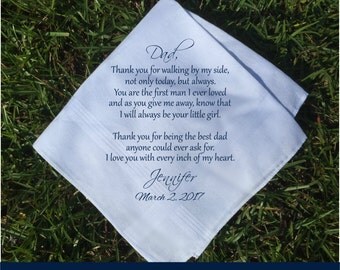 Father of the Bride Gift Father of the bride handkerchief father of the Groom gift Wedding Handkerchief PRINTED handkerchief ...(H 026)