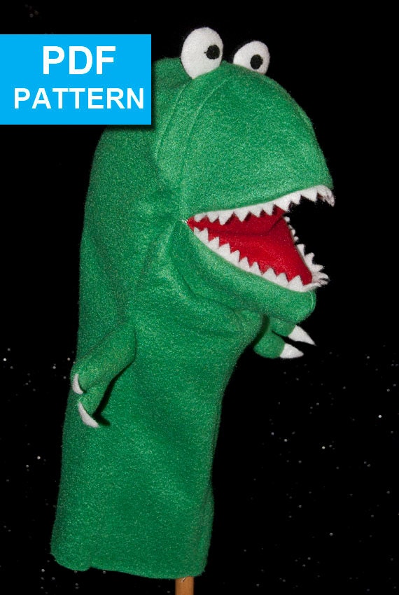 T-Rex Hand Puppet Pattern with Move-able by TheTucsonPuppetLady