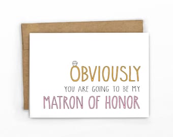 Will You Be My Matron of Honor Card | Obviously! PINK by Cypress Card Co.