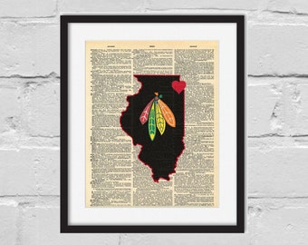 Chicago Blackhawks Print. Dictionary Art Print.