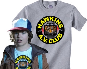 Hawkins A.V. Club T-shirt in many color options - adult mens/unisex shirts - insprired by the Tv show Stranger Things