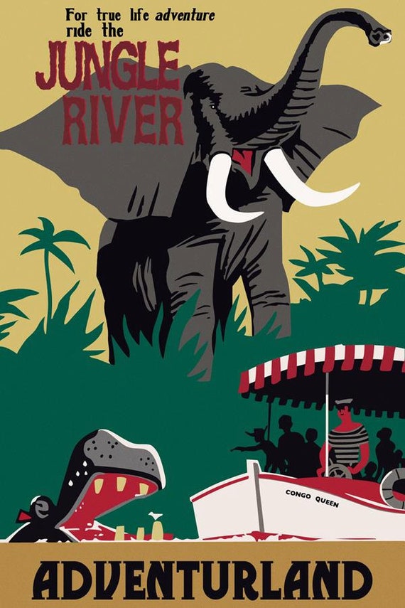 Disney's Jungle River Cruise attraction Ride 1955 by HKArtTrading