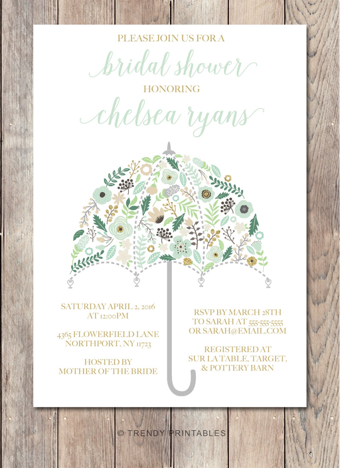 Umbrella Bridal Shower Invitations 7