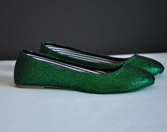 green flat wedding shoes