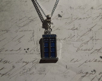 Dr. Who Tardis Necklace, Police Box