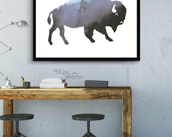 Buffalo art | Etsy