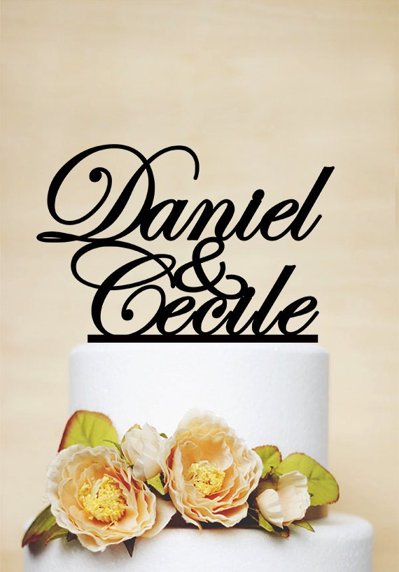 Two Names Wedding Cake Topper Custom Name Cake Topper Cake