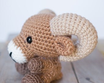 PATTERN: Crochet ram pattern - amigurumi ram pattern - crocheted ram pattern - bighorn sheep toy - PDF crochet pattern