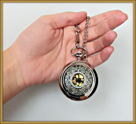 Pocket watch Silver pocket watch with vest chain by 3seasonsBijoux