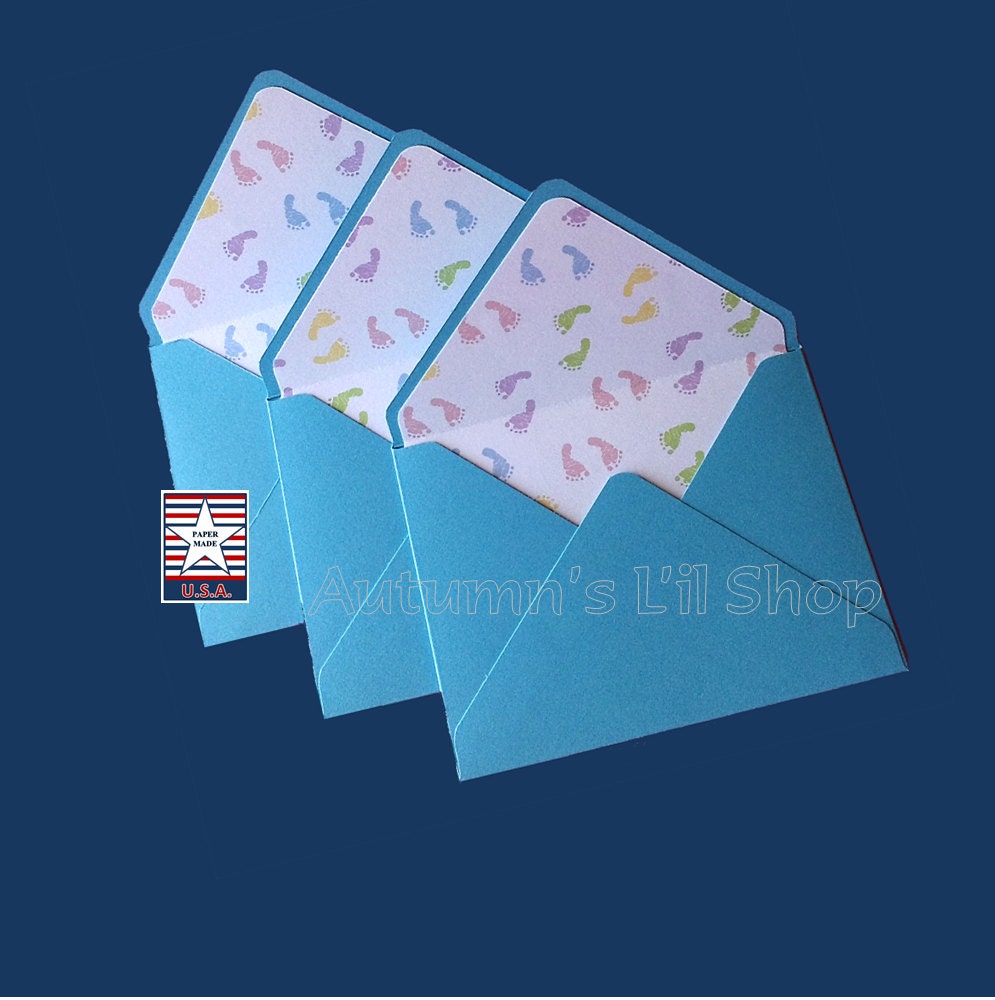 Boy Baby Shower A2 Lined Envelope Newborn Baby Stationary
