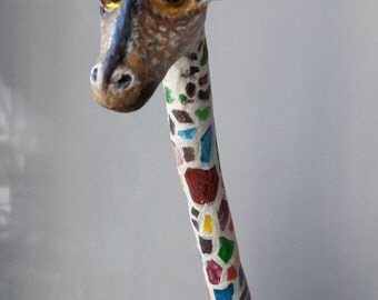 Giraffe, gift giraffe, giraffe papier mache, giraffe statue, Giraffe art, color giraffe, mood buy a giraffe