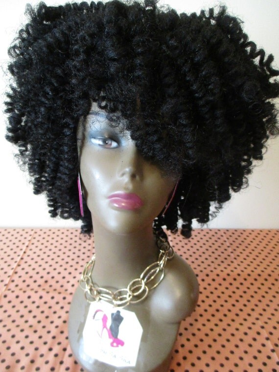 CROCHET WIG Unit Synthetic Glueless Afro Curly by CrochetRoyalWigs