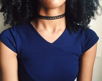 Black Choker, Thin Choker, Lace Choker, Black Lace Choker, Simple Choker
