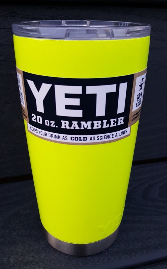 Fluoresecent Yellow Custom Powder Coated Yeti 20oz by Metalcoat