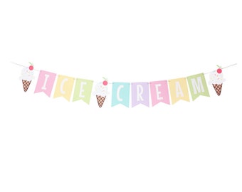 Ice Cream Party Banner - Ice Cream Birthday Banner - Ice Cream Party - Sundae Party Banner - Ice Cream Cone Banner - Ice Cream Decoration