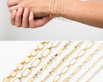 Dainty Chain Bracelet / Delicate Chain Stacking Bracelet / Gold Chain / Layering Bracelet / Perfect Chain Bracelet by Layered and Long LB000