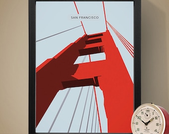 San Francisco - The Golden Gate Bridge Poster, Art Print, City Poster