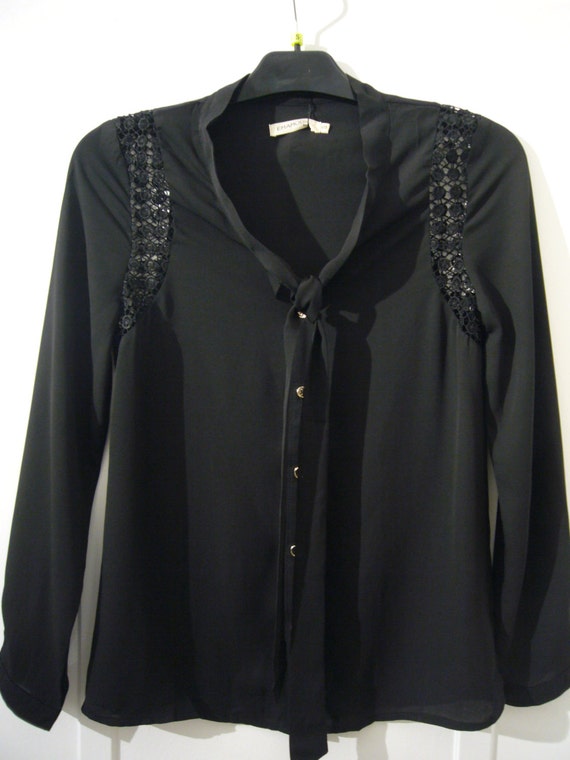 black chiffon long top