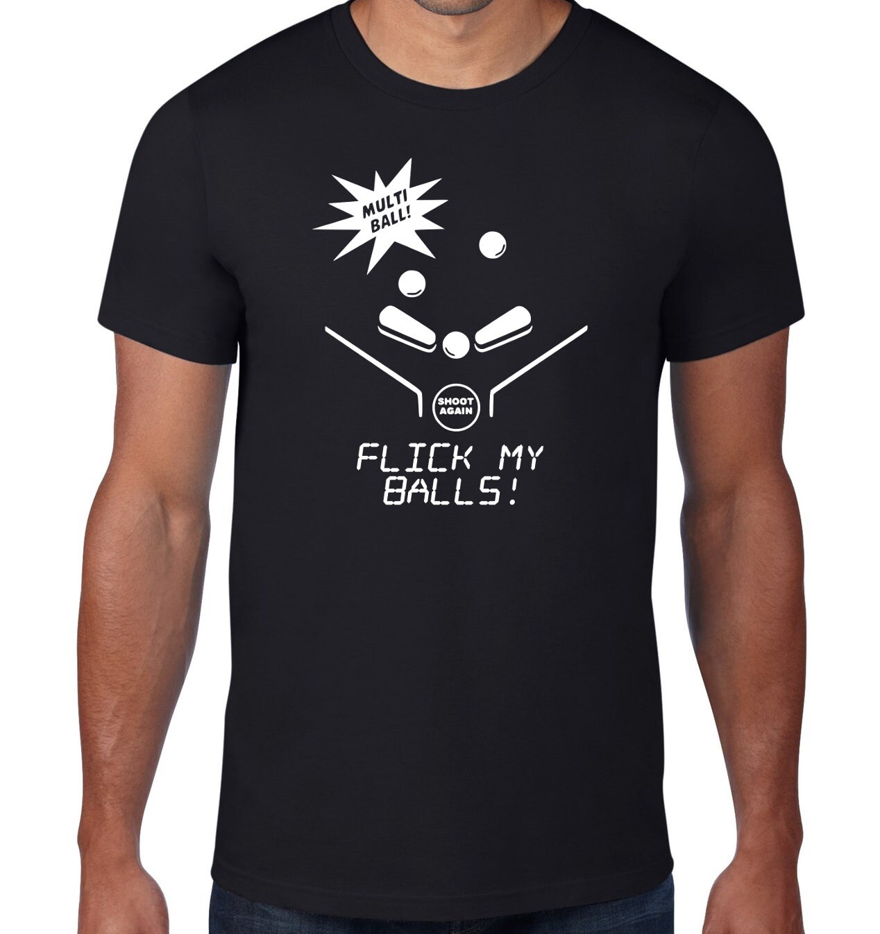 Pinball Tshirt Video Game T Shirt Flick My Balls Funny T