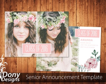 Senior Announcement Template Girls Guys Senior Graduation