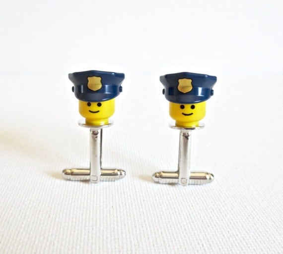 LEGO Police Officer Cufflinks Cuff Links Wedding Groom Groomsmen Gift