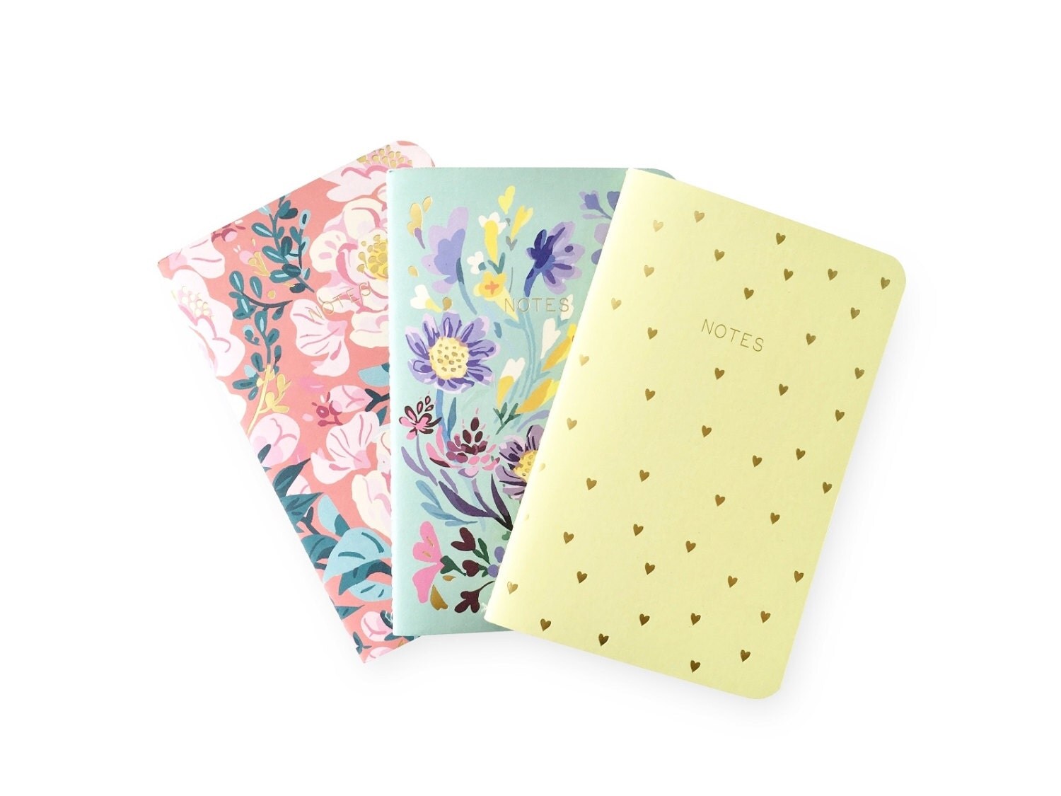 Floral Notebook Set of 3 Pocket size Notebook / Travel