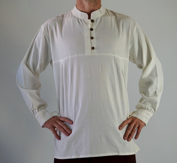 SERF SHIRT High Collar CREAM Steampunk shirt pirate by zootzugarb