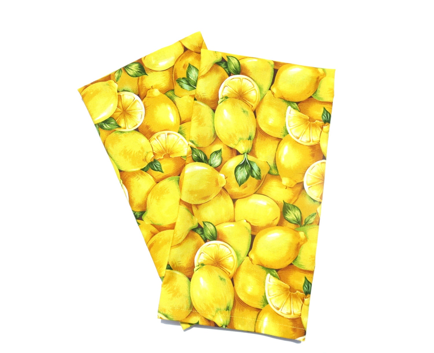 Lemon Tea Towels Set of 2 Lemon Kitchen Decor Lemon Dish
