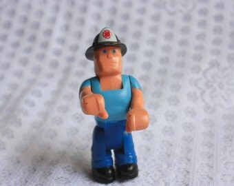 Fisher Price Husky Helper - Vintage 1977 Fisher Price Fireman - Fisher Price Figure - Fire Pumper Man