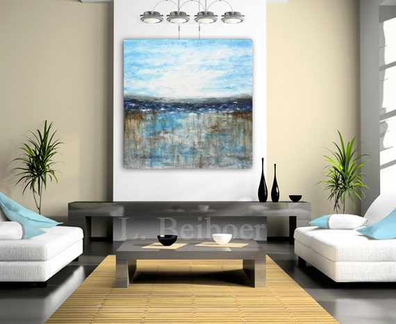 Landscape painting original large painting 36x36 by RawArtGallery