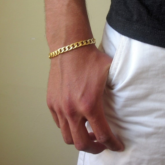 Mens Gold Bracelet Mens Bracelet Gold Chain Bracelet