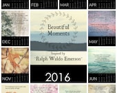 Items similar to 2016 Calendar, Inspirational Quote Calendar, Emerson