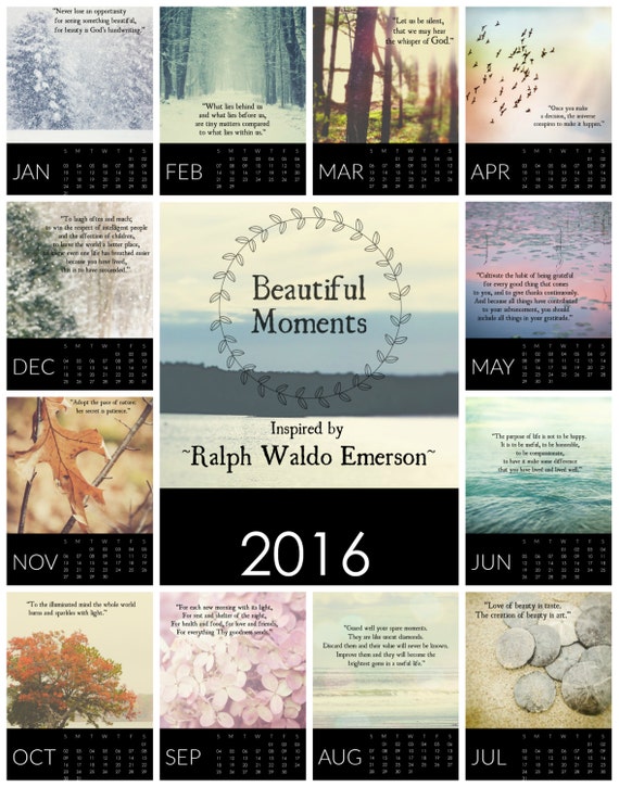 Items similar to 2016 Calendar Inspirational Quote Calendar Emerson