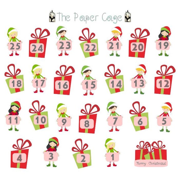 Items similar to Christmas Countdown Calendar / Planner Stickers on Etsy