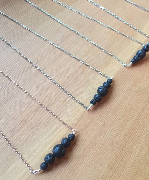02 Lava Aromatherapy necklace // variation beads