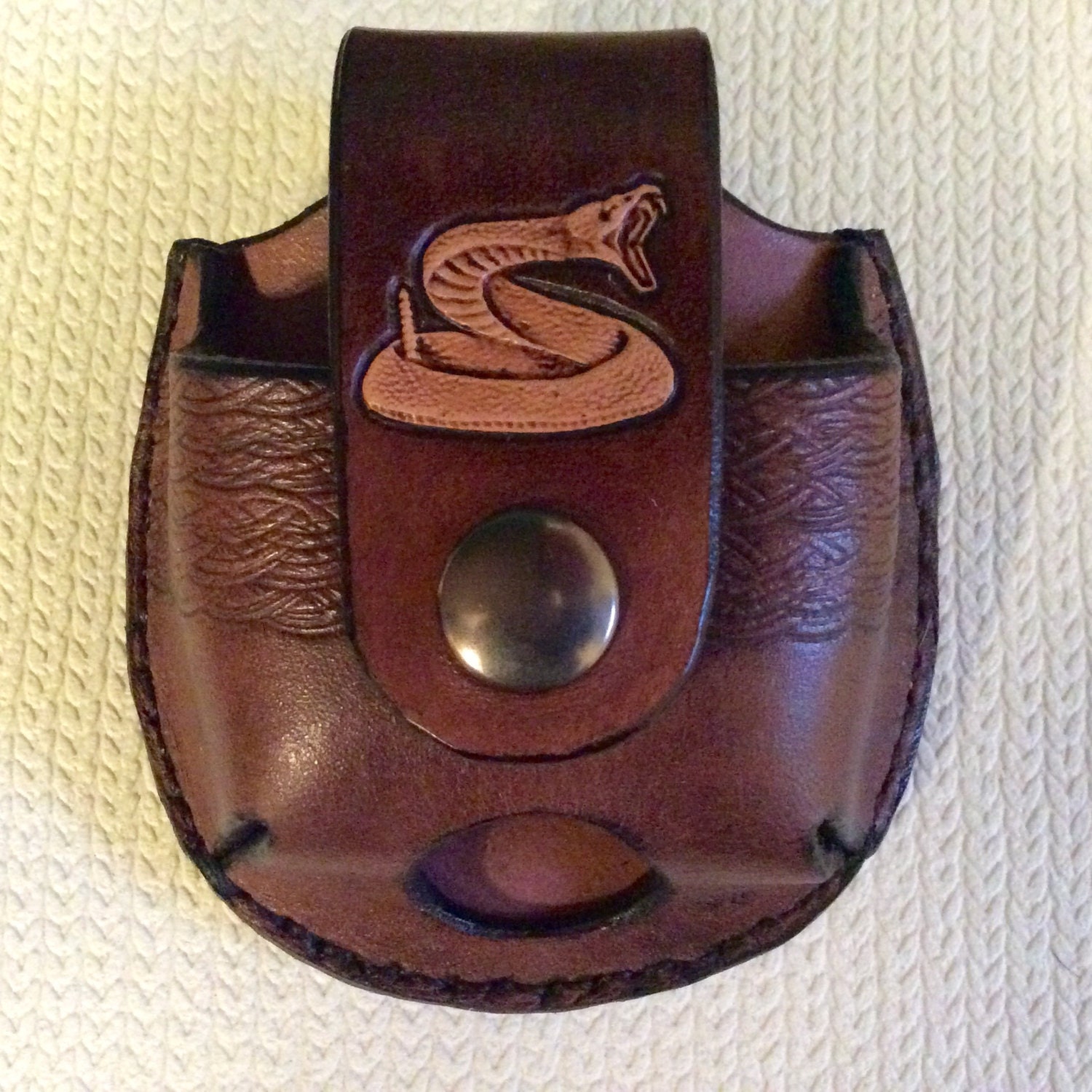 Snake snuff caseSnuff can holderleather snuff can