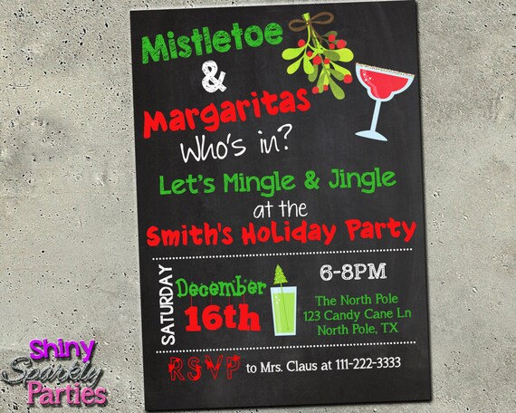 christmas party invitation mistletoe margaritas invite christmas party invitation mistletoe margaritas invite