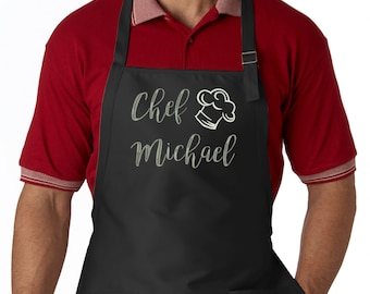 Personalized Chef Name Embroidered Apron