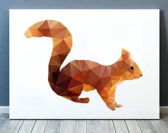 Geometric Squirrel Geometric squirrel | Etsy