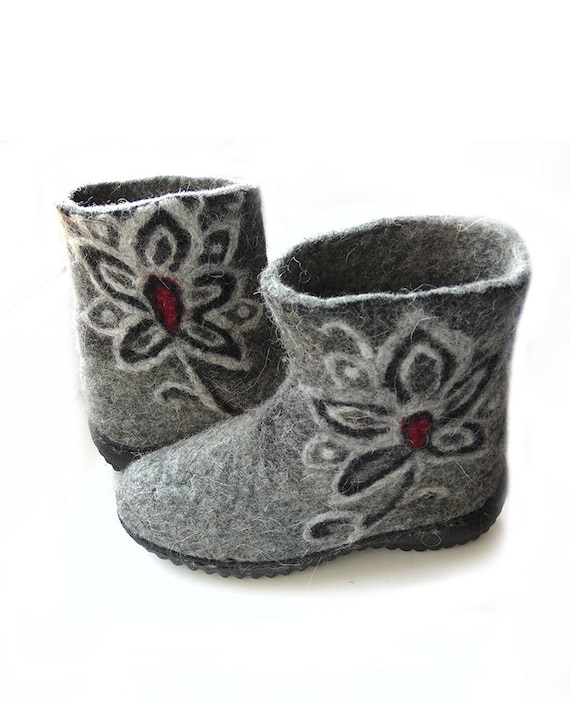 grey wool boots